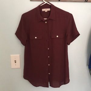Loft XS button up short sleeve